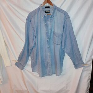 Denim Blue Casual Button Down Shirt